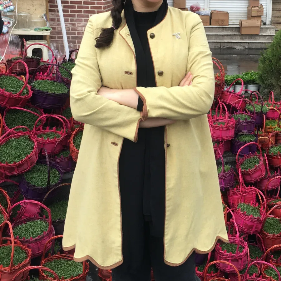 مانتو زرد لیمویی