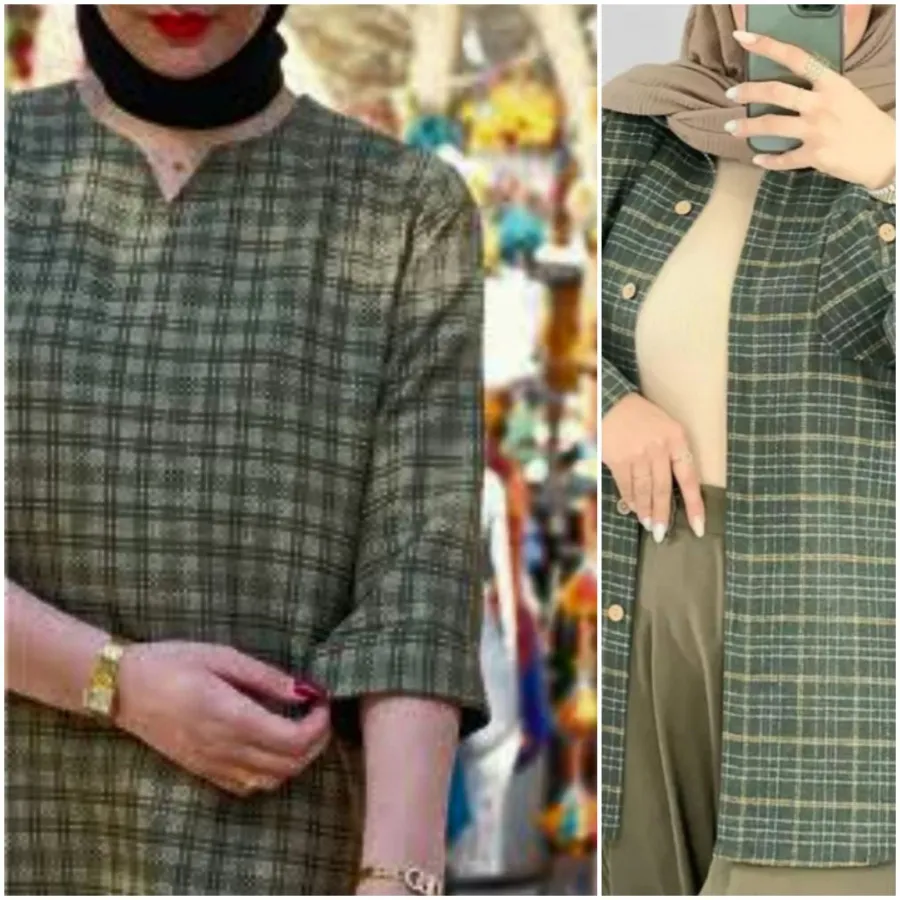 مانتو چهارخونه سایزبزرگ