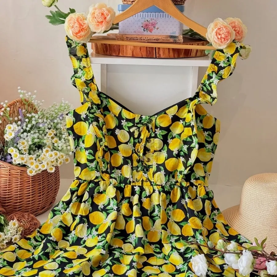 پیراهن لیمویی لینن