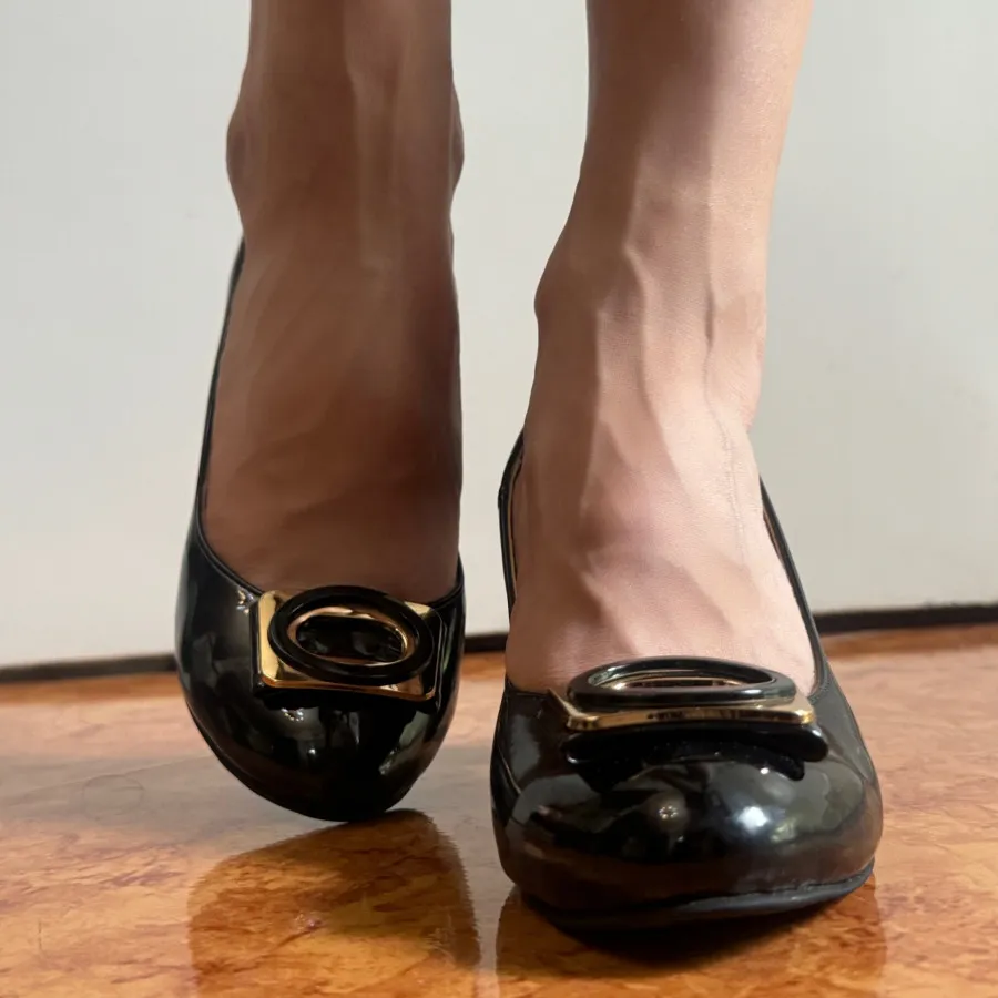 کفش ورنی پاشنه بلند مشکی