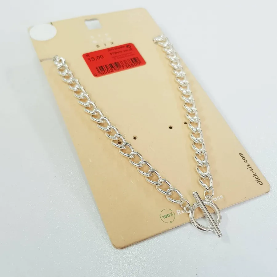 گلوبند زنجیر درشت نقره ای