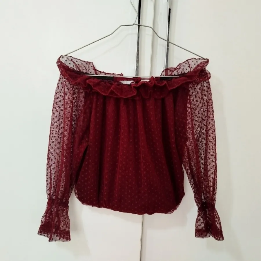 شومیز زرشکی گیپور