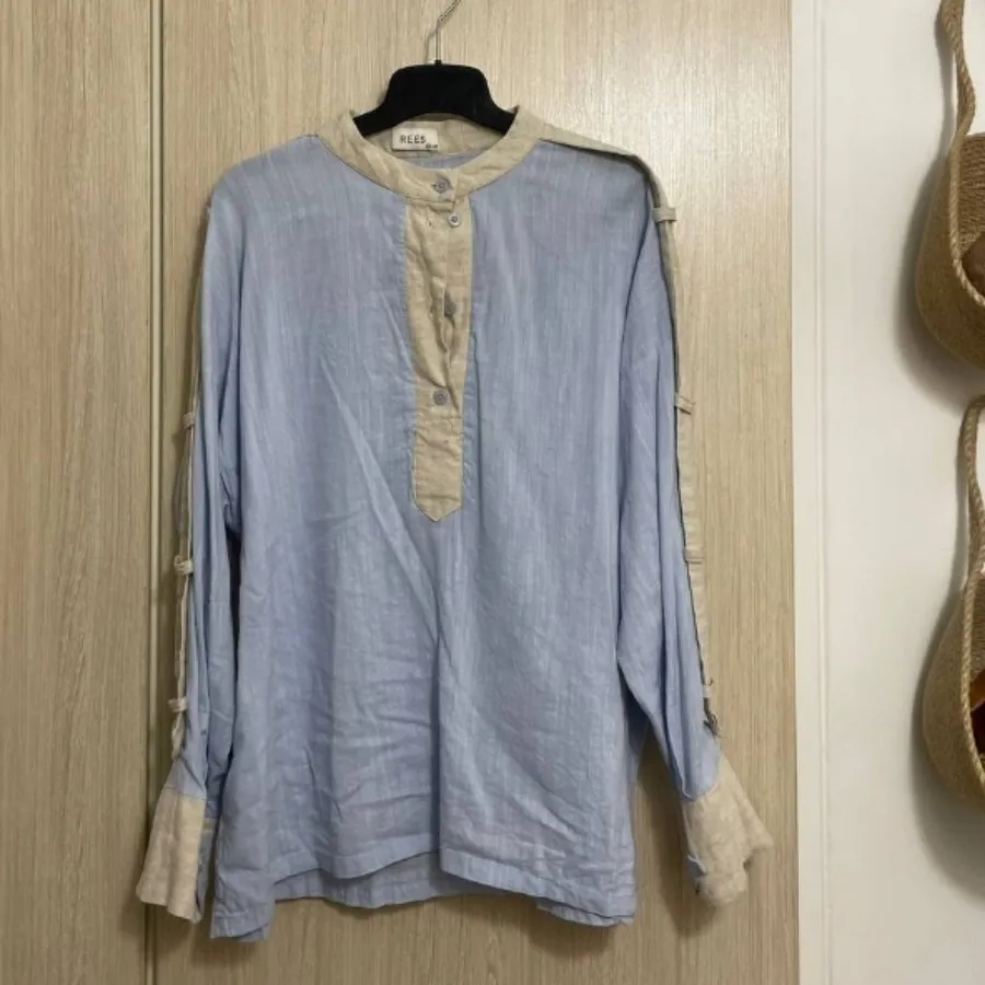 شومیز آبی لینن