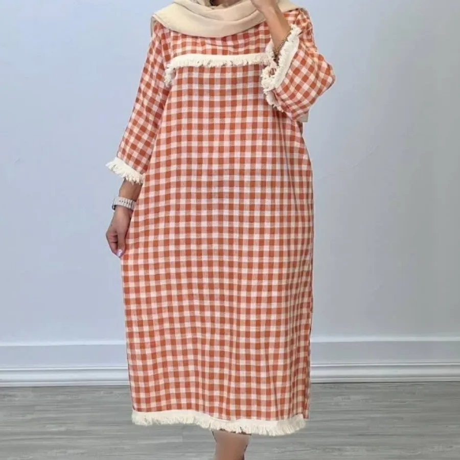 پیراهن نخی بلند