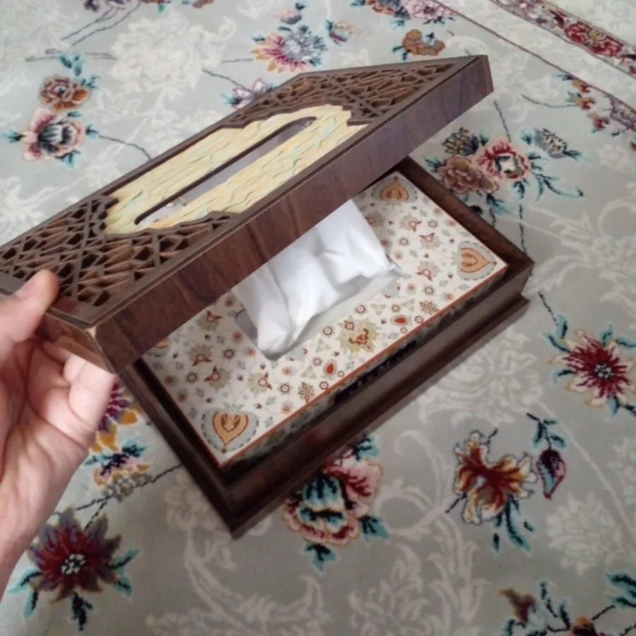 جا دستمال کاغذی چوبی