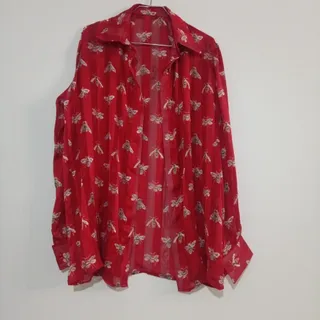 شومیز مزون دوز زرشکی