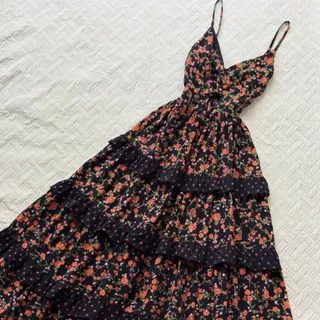 پیراهن گل گلی ساحلی بلند