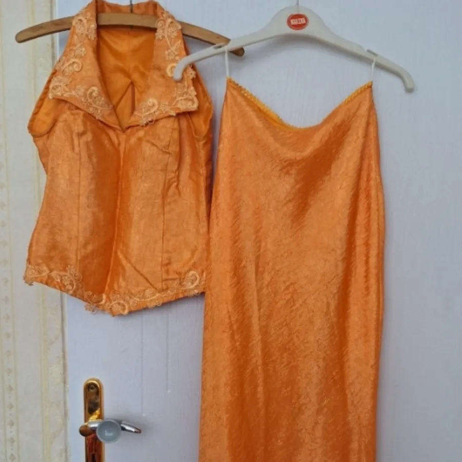 تاپ دامن مجلسی نارنجی