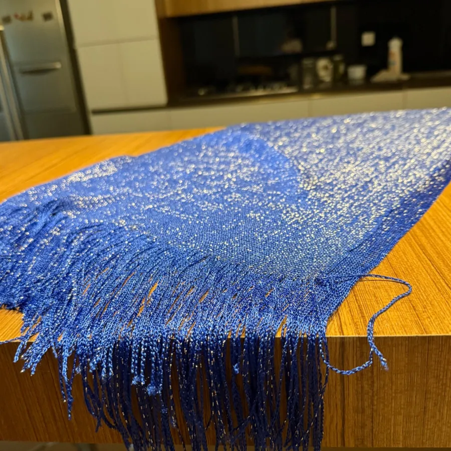 شال لمه آبی کاربنی