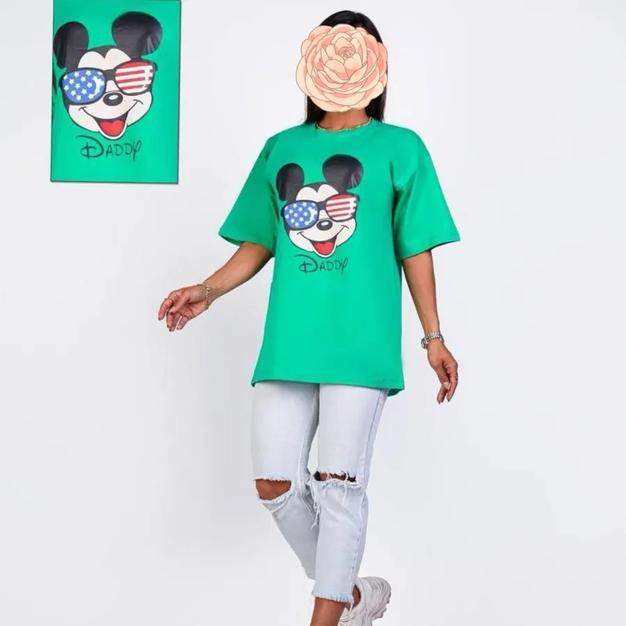 تیشرت لانگ زنانه نخ پنبه