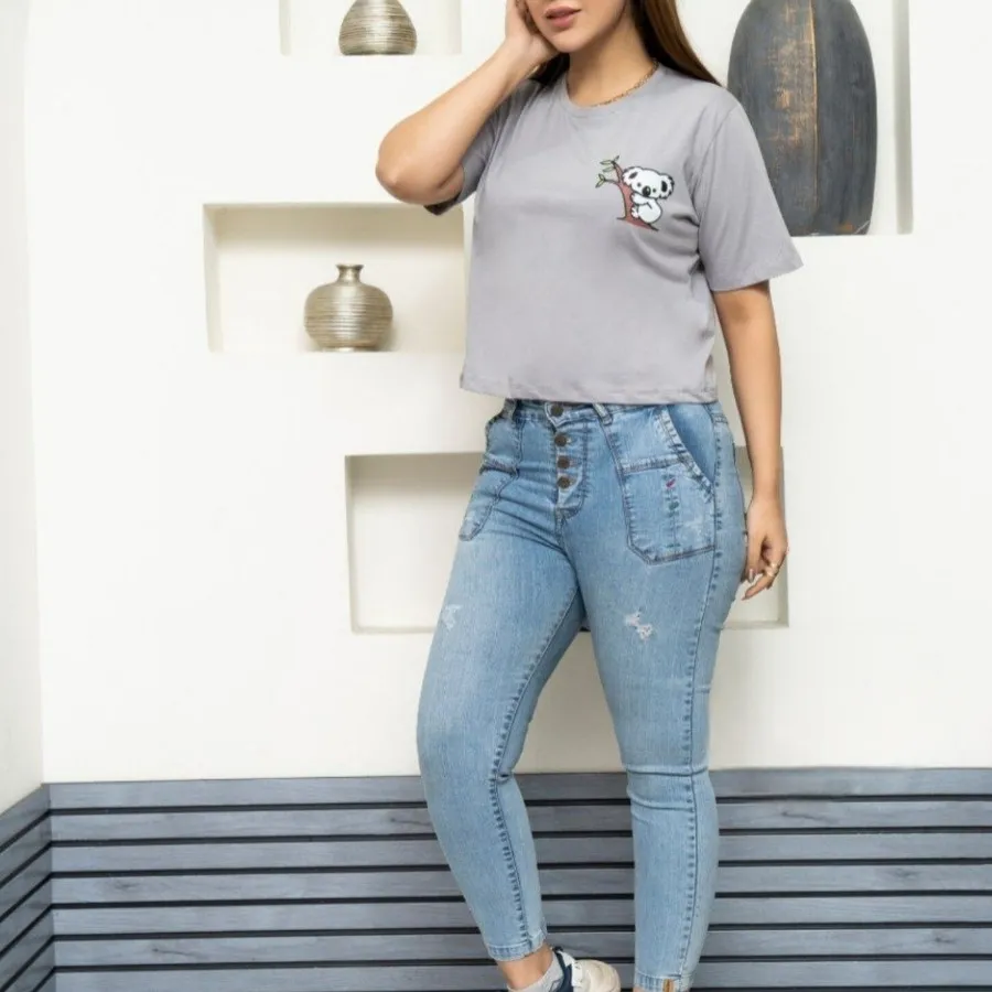 کراپ زنانه نخ پنبه سوپر