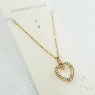 گردنبند قلب طلایی نگیندار