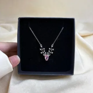 گردنبند جذاب گوزن صورتی