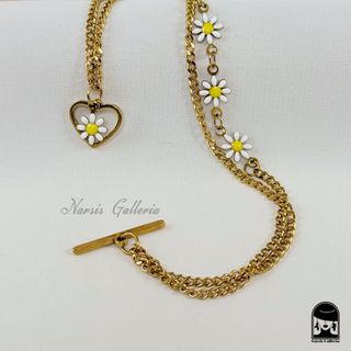 دستبند استیل بابونه طرح T