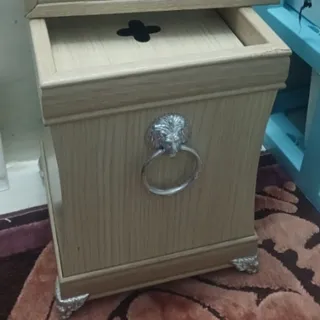 سطل و جا دستمال کاغذی چوب