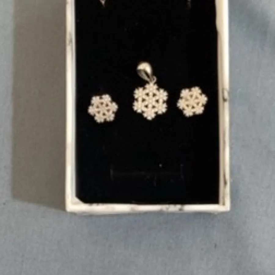 پلاک و گوشواره طرح برف