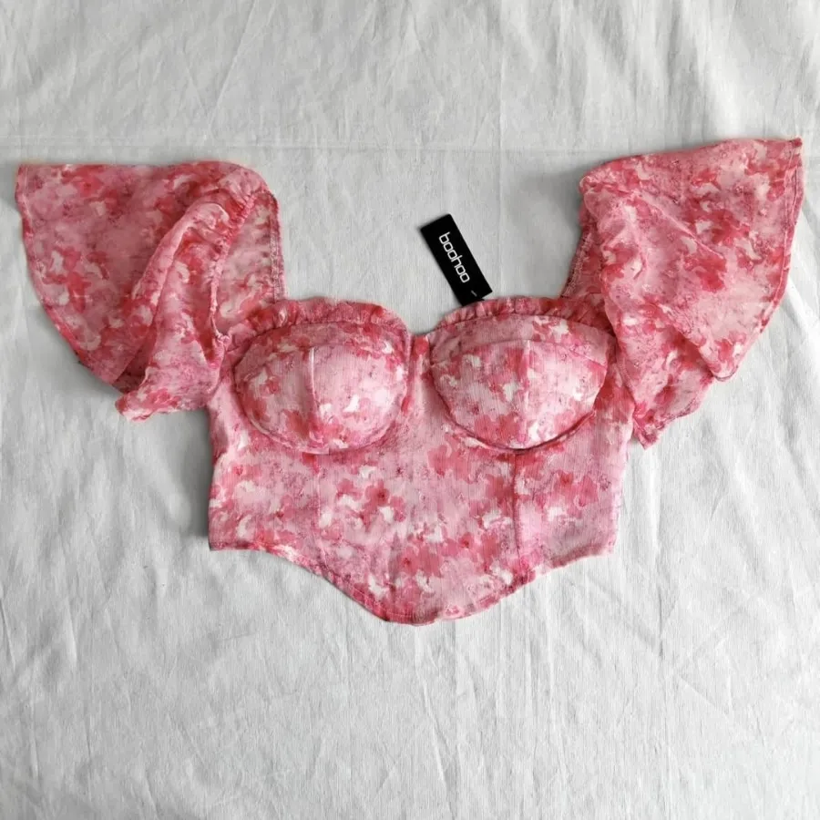 نیم تنه کراپ تاپ صورتی