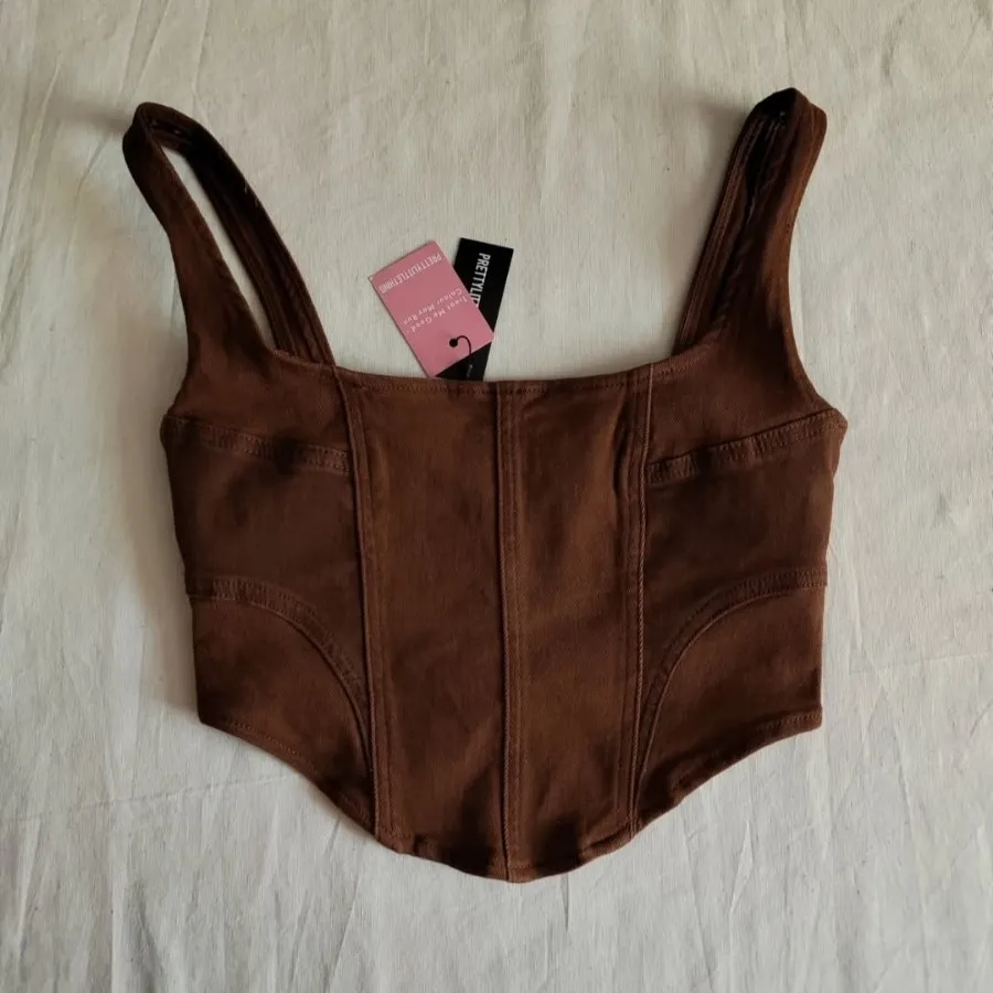 کراپ تاپ قهوه ای مخمل