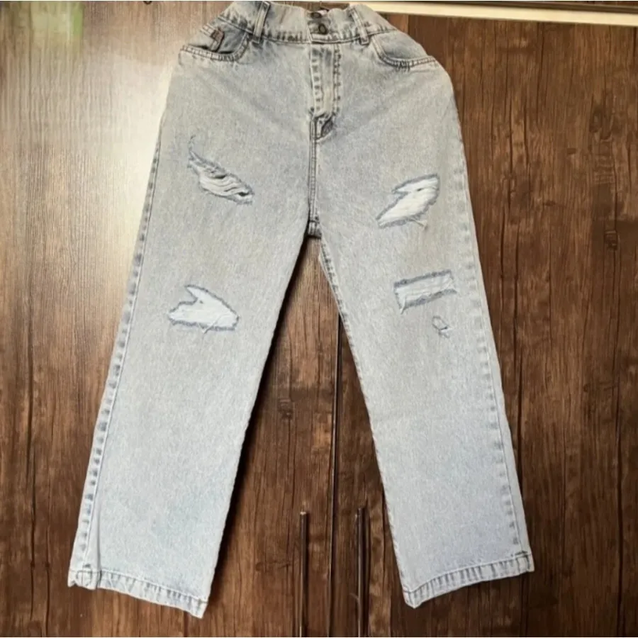 شلوار واید بگ جین زاپ دار