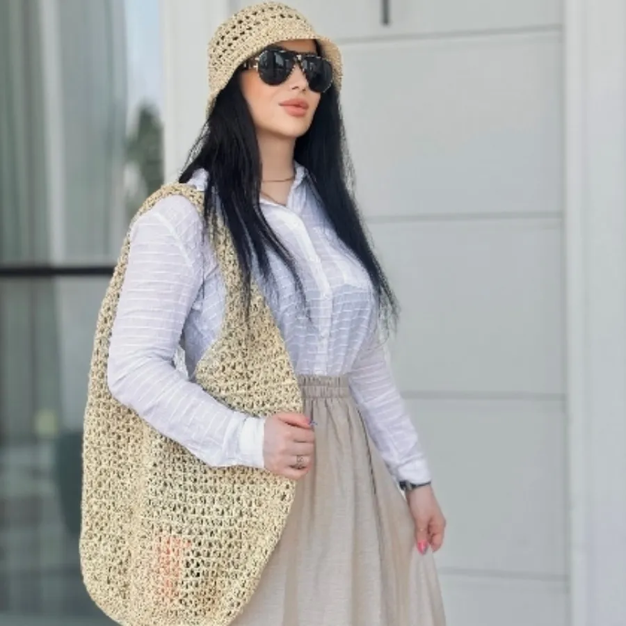 ست کیف و کلاه رافیا