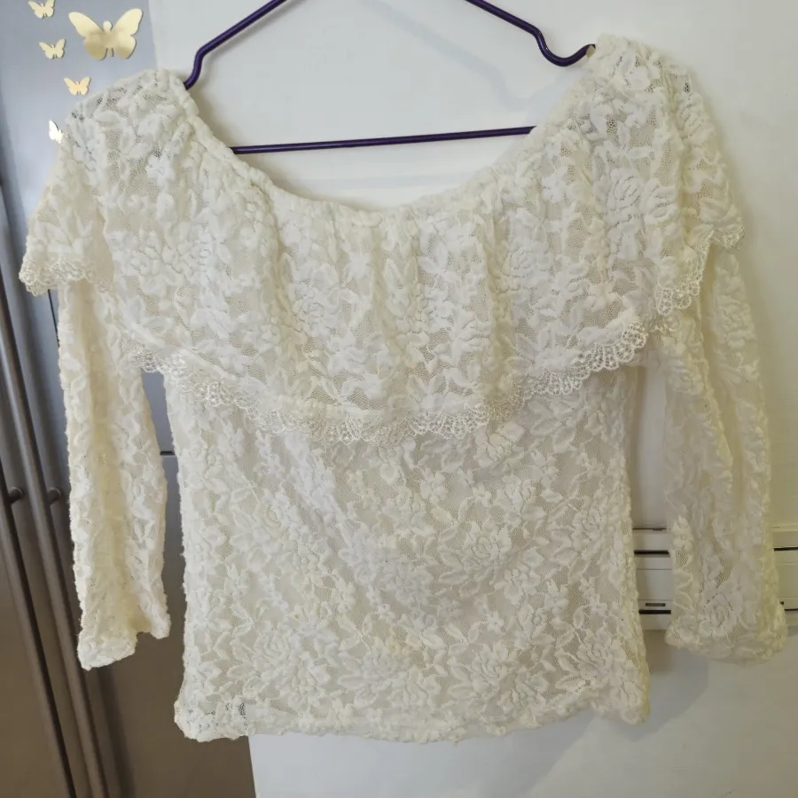 بلوز یقه دلبری گیپور ترک