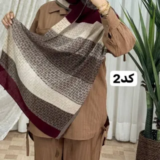 شال پلیسه ای چاپ دار