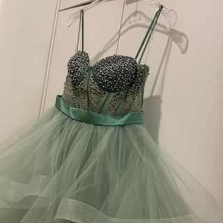 لباس مجلسی سبز سنگ دوزی