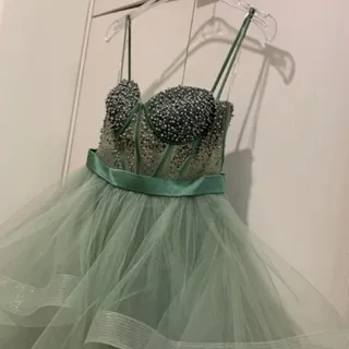 لباس مجلسی سبز سنگ دوزی