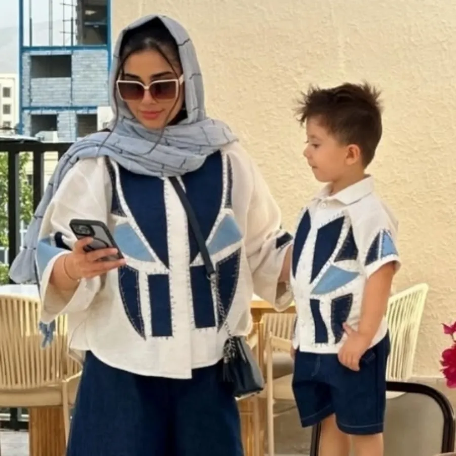 ست مادر پسر مانتو پیراهن