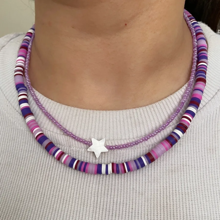 ست دوتایی گردنبند بنفش