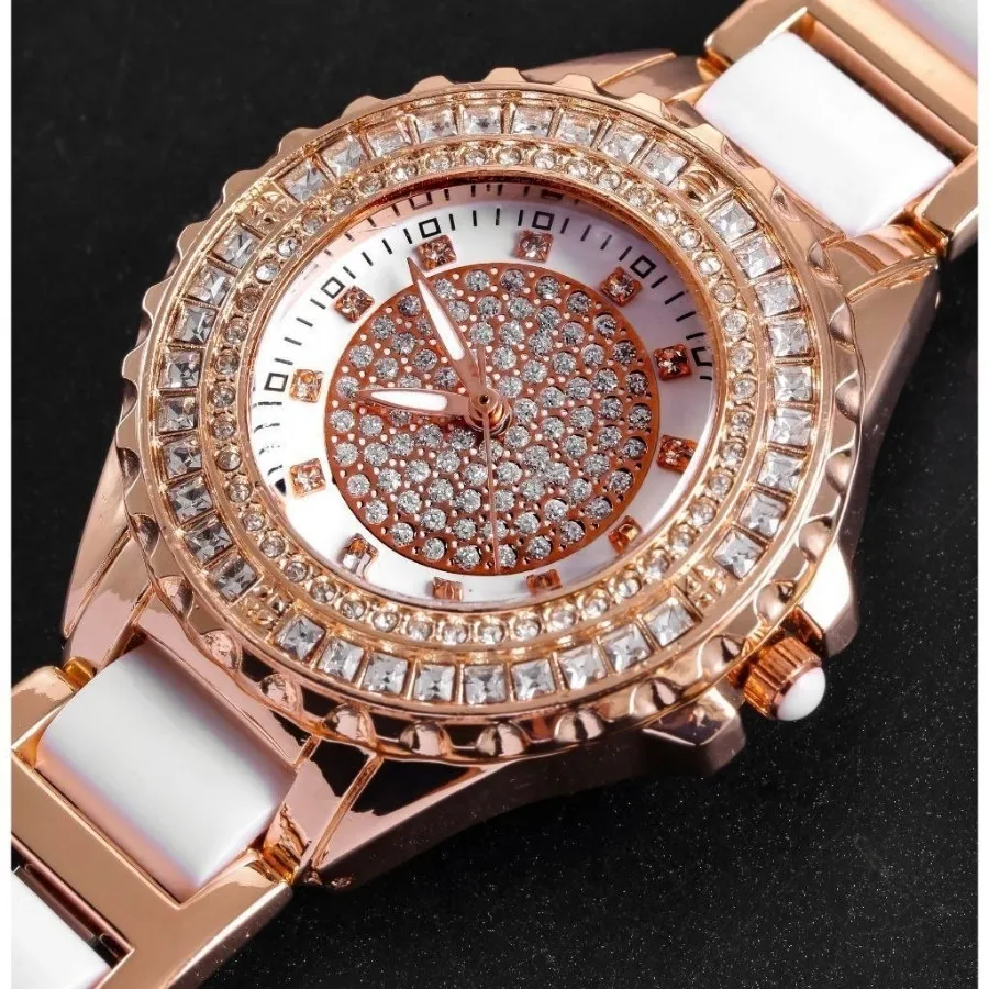 ساعت زنانه سرامیکی نگینی