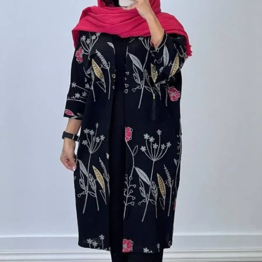 مانتو بلند گلدار خنک