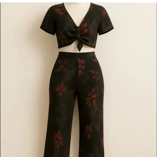 ست کراپ و شلوار ایتالیایی