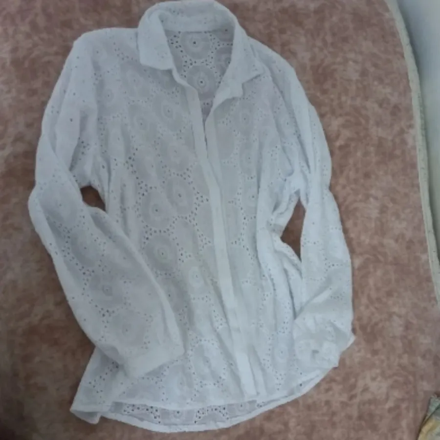 شومیز خامه دوزی سفید