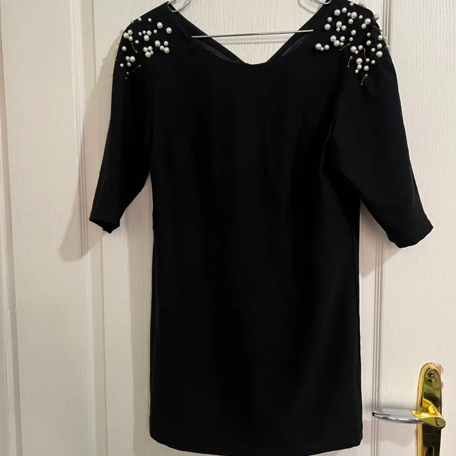 پیراهن کرپ مروارید دوزی