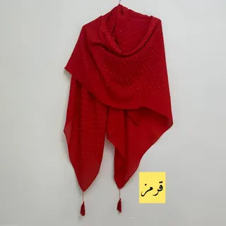 روسری نگینی قرمز