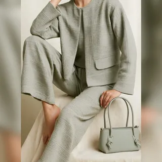 ست کراپ کت کوتاه شلوار