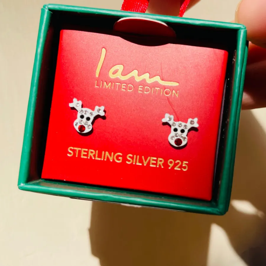 گوشواره نقره کریسمس i am