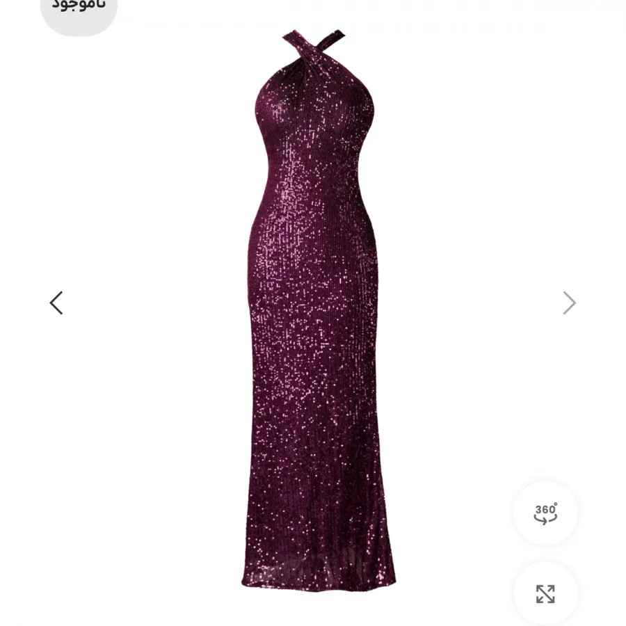 پیراهن پولک بادمجانی