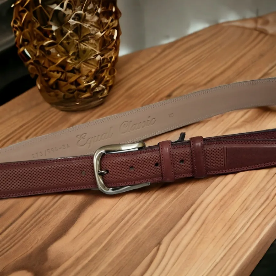 کمربند چرم ترک زرشکی