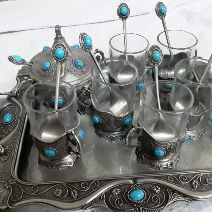 استکان قندان سینی پیوتر