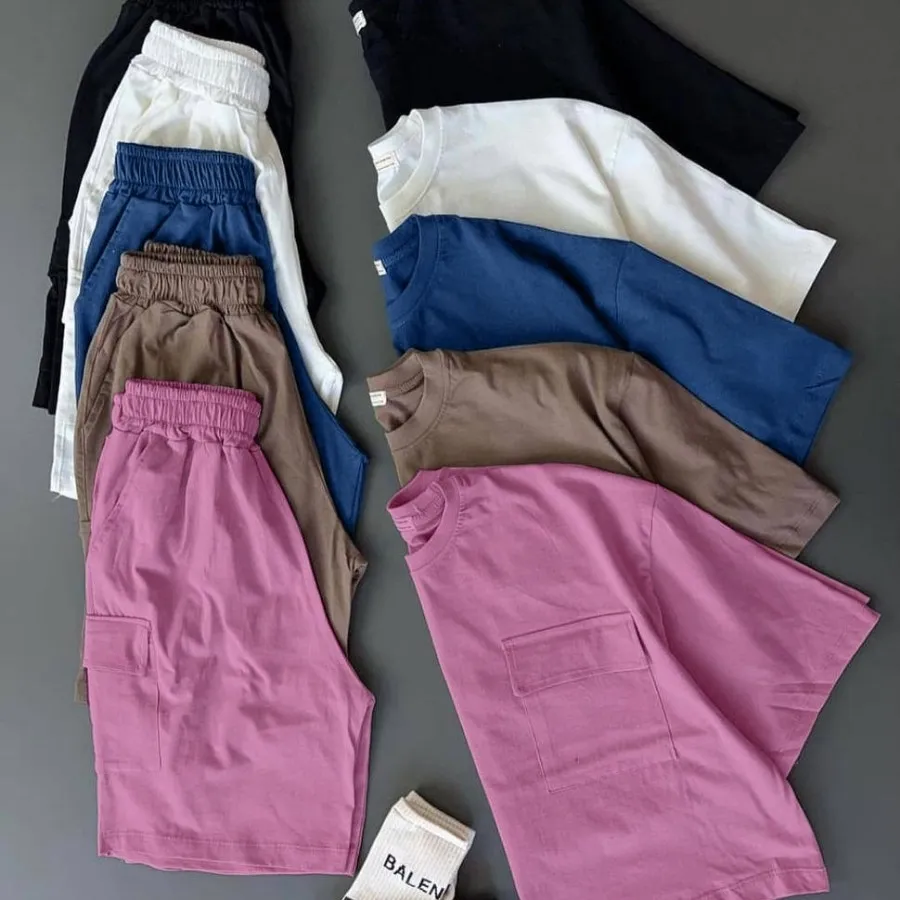 ست تیشرت شلوارک نخی