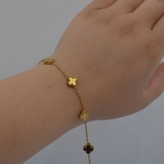 دستبند 5 گل طلایی ونکلیف