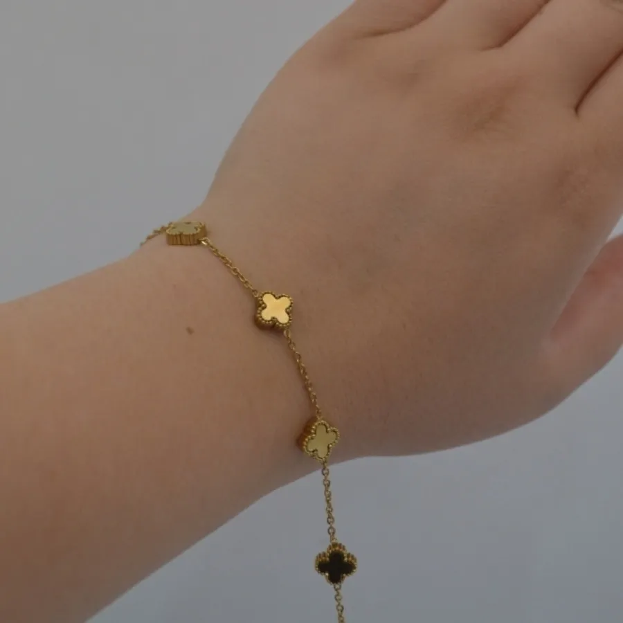 دستبند 5 گل طلایی ونکلیف