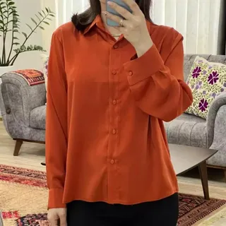 شومیز ساتن تک رنگ