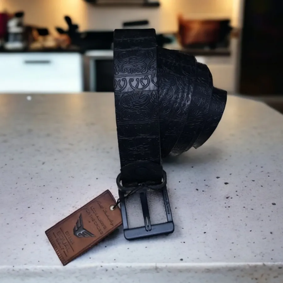 کمربند چرم ایتالیا مشکی
