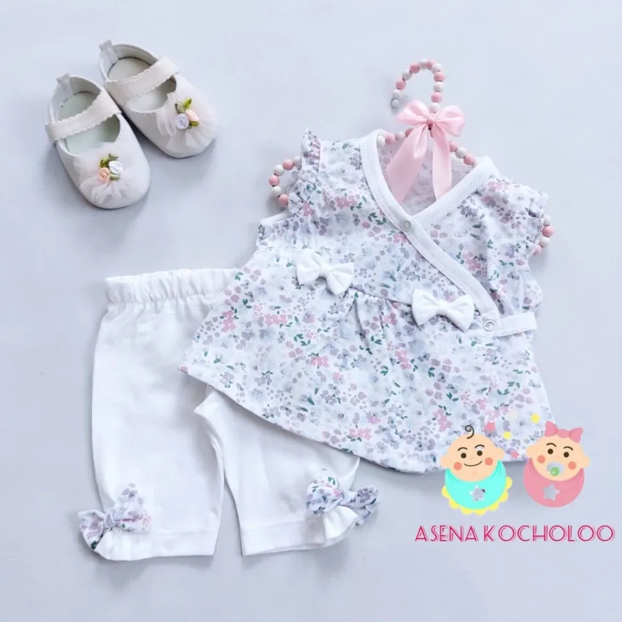 تاپ شورت گل ریز پاپیونی