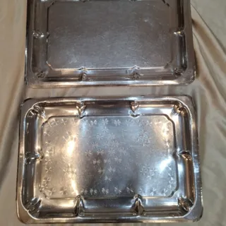 2عدد سینی استیل قدیمی