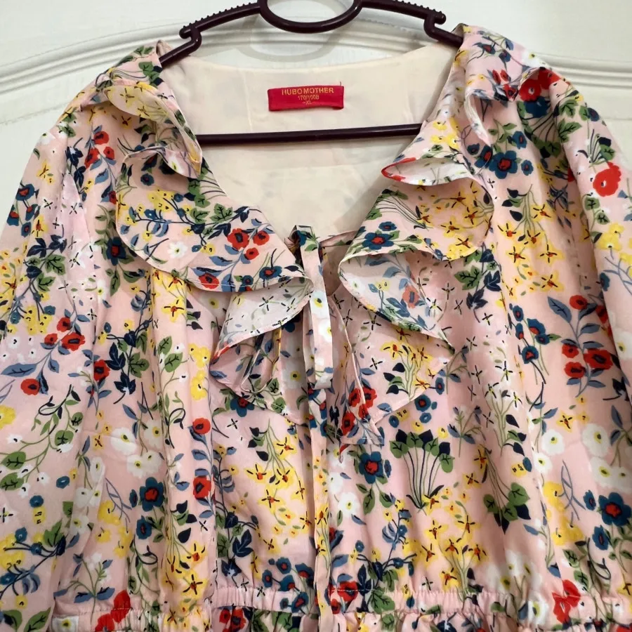 پیراهن با پارچه بهاری