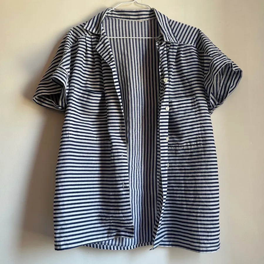 شومیز راه راه استین کوتاه